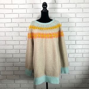 Anthropologie "Sleeping on Snow" fair isle sweater